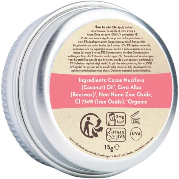 2026 Suntribe Organic Mineral Mini Zinc Tin SPF 50 STZTM - Pretty Pink
